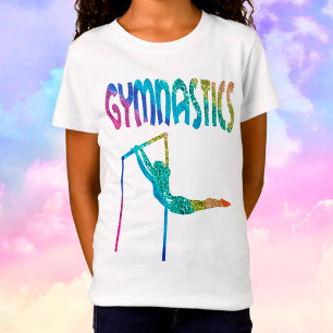 Gymnastik Glitzer Asymmetrische Bars T-Shirt
