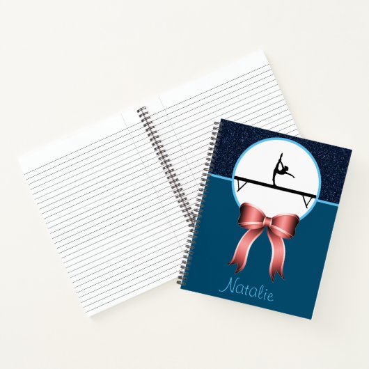 Gymnastik-Glitzer und Bow-Notebook Notizblock (Innenseite)
