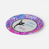 Gymnastik Glücklich Geburtstag Personalisiert Pappteller (Schrägansicht)