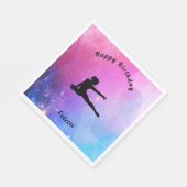 Gymnastik glücklich Geburtstag Pink & Blue Napkins Serviette (Ecke)