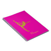 Gymnastik Gold Glitzer Gymnastik Pink Notebook Notizblock (Rechte Seite)