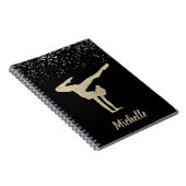 Gymnastik Gold Glitzer Notizblock (Rechte Seite)