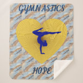 Gymnastik goldenes Herz mit Gymnast Sherpa Decke. Sherpadecke (Vorderseite)