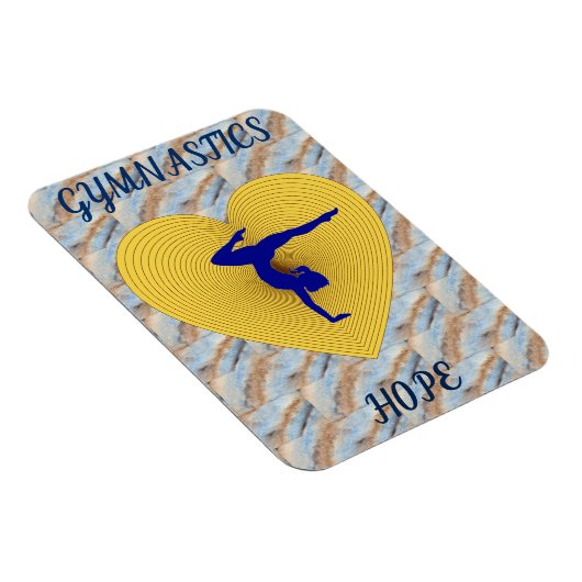 Gymnastik Goldherz mit Gymnastik Magnet (Rechte Seite)