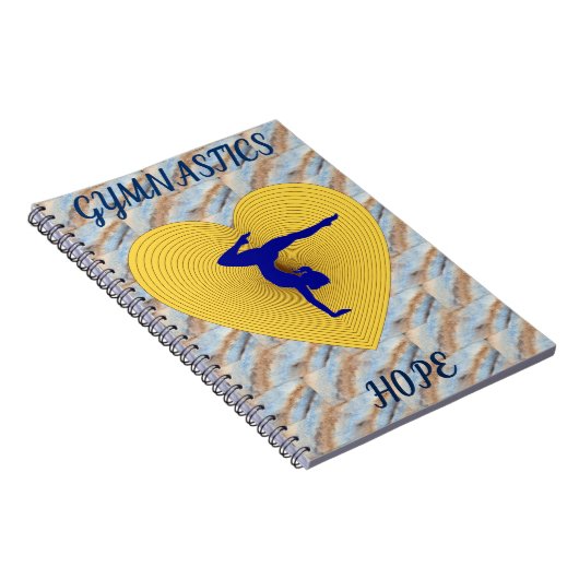 Gymnastik Goldherz mit Gymnastik Notizblock (Rechte Seite)