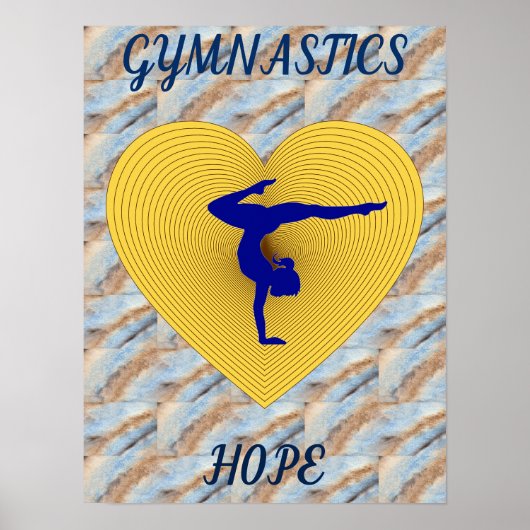 Gymnastik Goldherz mit Gymnastik Poster (Vorne)