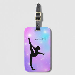 Gymnastik Gradient w/ Name Gymnast Gepäckanhänger