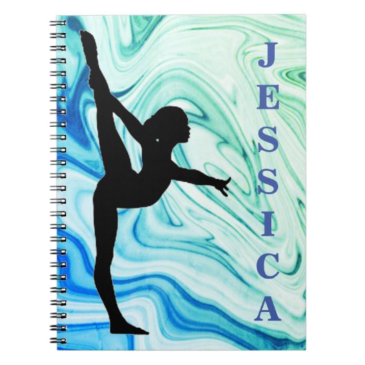 Gymnastik Grün / Blau Foto Notebook Notizblock (Vorderseite)