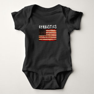 Gymnastik Grunge American USA Flag Baby Strampler