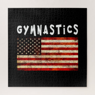 Gymnastik Grunge American USA Flag Puzzle