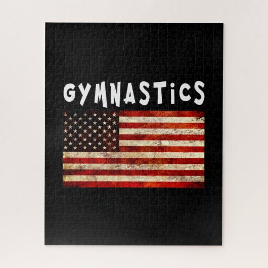 Gymnastik Grunge American USA Flag Puzzle (Vertikal)