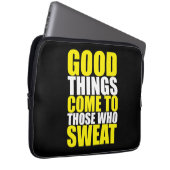 Gymnastik, gute Dinge kommen zu denen, die schwitz Laptopschutzhülle (Vorne Rechts)