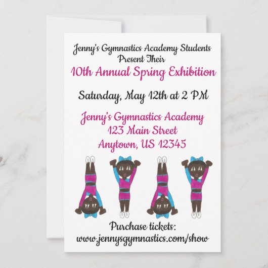 Gymnastik Gym Academy Ausstellung Wettbewerb Einladung (Vorderseite)