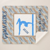 Gymnastik Gymnast auf Balancebrach Sherpa Decke. Sherpadecke (Vorderseite (Horizontal))