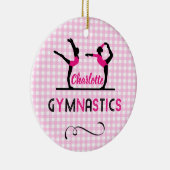 Gymnastik Gymnast Figuren Niedlich Rosa Personalis Keramik Ornament (Rechts)