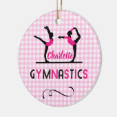 Gymnastik Gymnast Figuren Niedlich Rosa Personalis Keramik Ornament (Links)