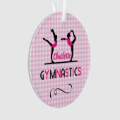 Gymnastik Gymnast Figuren Niedlich Rosa Personalis Ornament (Vorderseite)