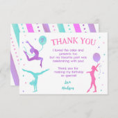 Gymnastik Gymnast Geburtstagsparty Danke Karten (Vorne/Hinten)