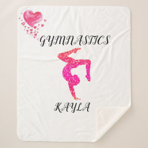 Gymnastik Gymnast & Herz personalisierte Decke. Sherpadecke