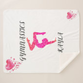 Gymnastik Gymnast & Herz personalisierte Decke. Sherpadecke (Vorderseite (Horizontal))