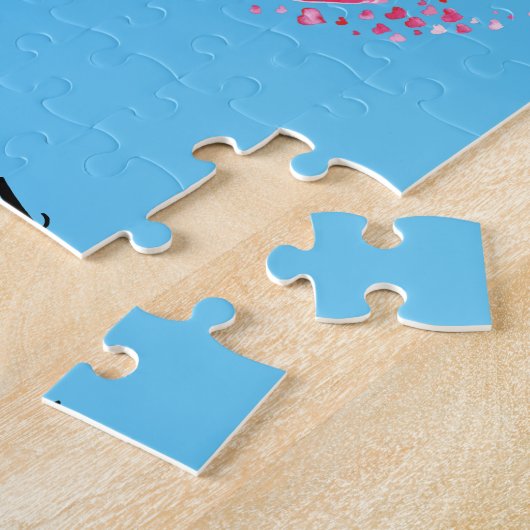 Gymnastik Gymnast & Herz personalisiertes Puzzle.  Puzzle (Seite)