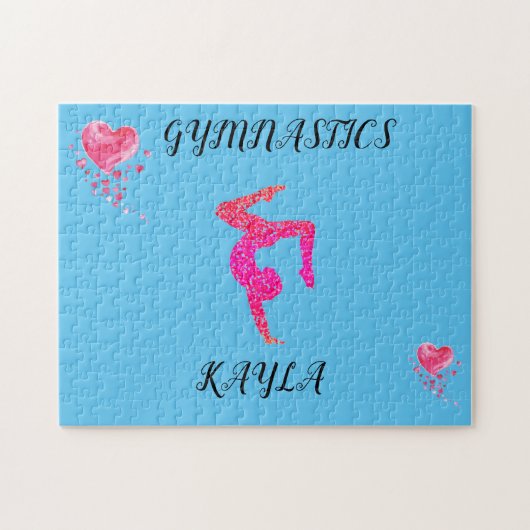 Gymnastik Gymnast & Herz personalisiertes Puzzle. Puzzle (Horizontal)