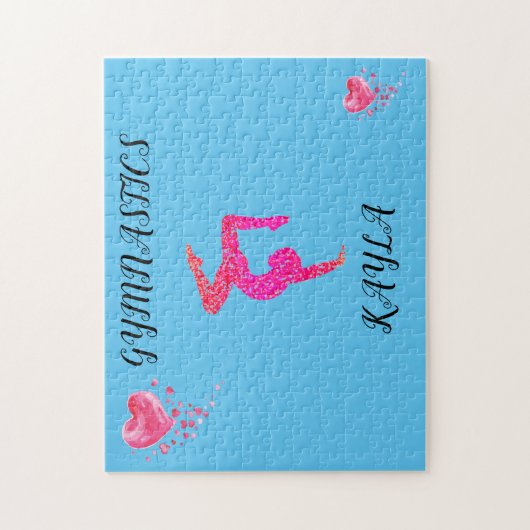 Gymnastik Gymnast & Herz personalisiertes Puzzle. Puzzle (Vertikal)