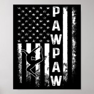 Gymnastik Gymnast Pawpaw America Flag Vintag Chr Poster