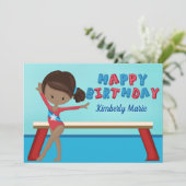 Gymnastik-Gymnastik-Geburtstag Karte (Stehend Vorderseite)