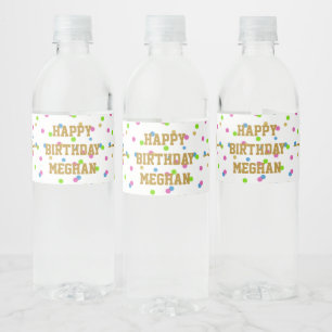 Gymnastik Gymnastik Glitzer Geburtstag Wasserflaschenetikett