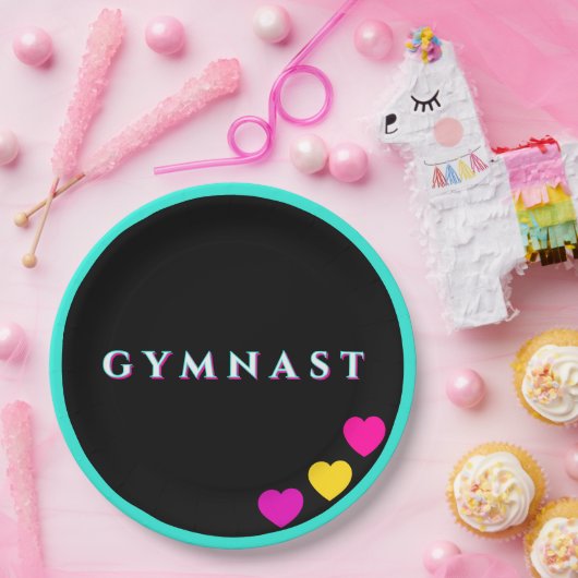 Gymnastik Gymnastik Gymnastik Herz Pappteller (Party)