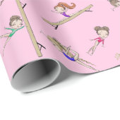 Gymnastik Gymnastik Pink Lila Rainbow Muster Wrap Geschenkpapier (Rolleneckpunkt)