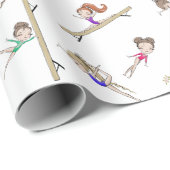 Gymnastik Gymnastik Pink Lila Rainbow Muster Wrap Geschenkpapier (Rolleneckpunkt)