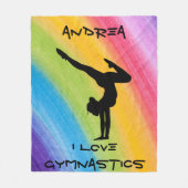 Gymnastik Handstand Rainbow Funky Sketch Schriftar Fleecedecke (Vorderseite)