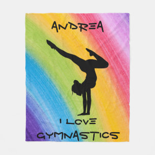 Gymnastik Handstand Rainbow Funky Sketch Schriftar Fleecedecke
