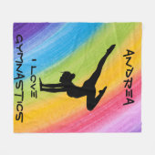Gymnastik Handstand Rainbow Funky Sketch Schriftar Fleecedecke (Vorderseite (Horizontal))