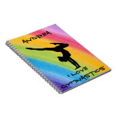 Gymnastik Handstand Rainbow Funky Sketch Schriftar Notizblock (Rechte Seite)