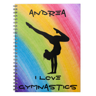 Gymnastik Handstand Rainbow Funky Sketch Schriftar Notizblock