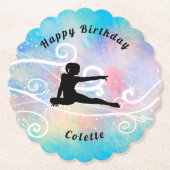 Gymnastik Happy Birthday Custom Paper Untersetzer (Vorderseite)