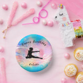Gymnastik Happy Birthday Custom Swirl Pappteller (Party)
