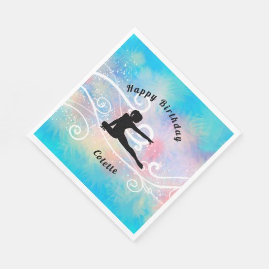 Gymnastik Happy Birthday Custom Swirl Serviette (Ecke)