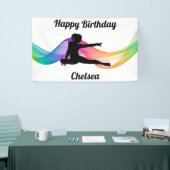 Gymnastik "Happy Birthday" Farbenfrohe Swirf-Banne Banner (Messeveranstaltung)