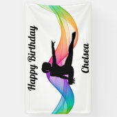 Gymnastik "Happy Birthday" Farbenfrohe Swirf-Banne Banner (Vertikal)