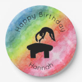 Gymnastik "Happy Birthday" Party Papierplatte Pappteller (Vorderseite)