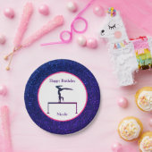 Gymnastik "Happy Birthday" Royal Sparkle Pappteller (Party)