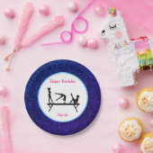 Gymnastik "Happy Birthday" Royal Sparkle Pappteller (Party)