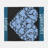 Gymnastik Herz Fleece Decke personalisiert. (Vorderseite (Horizontal))