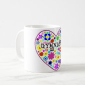 Gymnastik-Herz mit Blumen Kaffeetasse (Vorderseite Links)