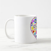 Gymnastik-Herz mit Blumen Kaffeetasse (Links)