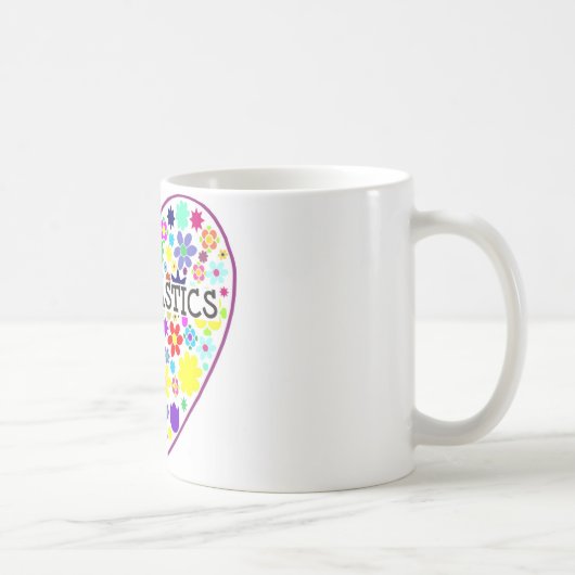 Gymnastik-Herz mit Blumen Kaffeetasse (Rechts)